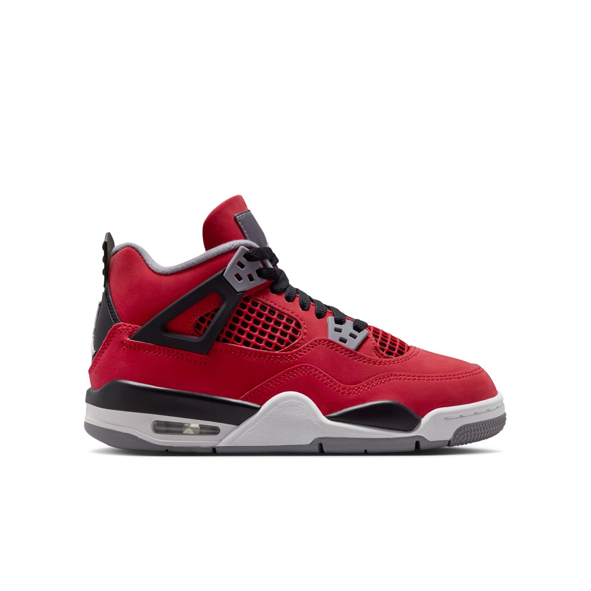 Jordan 4 Retro "Toro Bravo" Grade School Kids' Shoe - FIRE RED/WHITE/BLACK/CEMENT GREY